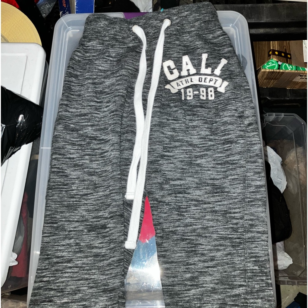 Reflex 90 degree joggers grey/black and white w drawstring